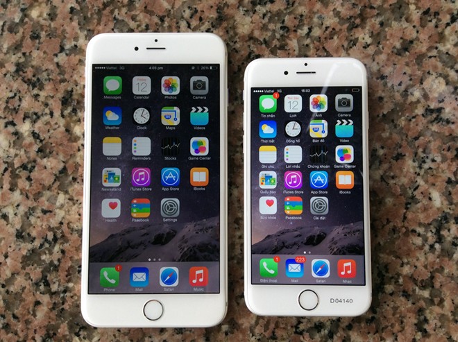 Bộ đôi iPhone 6 và iPhone 6 Plus bản thử nghiệm tại Việt Nam